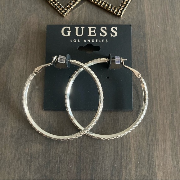 NWT Guess Bundle Set of Hoop and Dangle Earrings - Picture 2 of 10